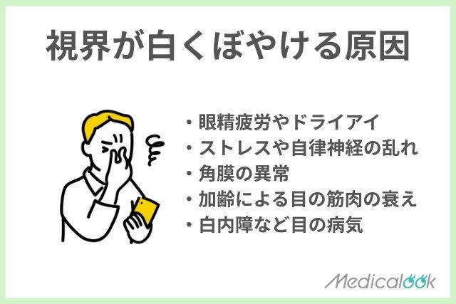 視界が白くぼやける原因